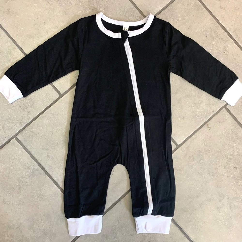 Black & White Zip Romper